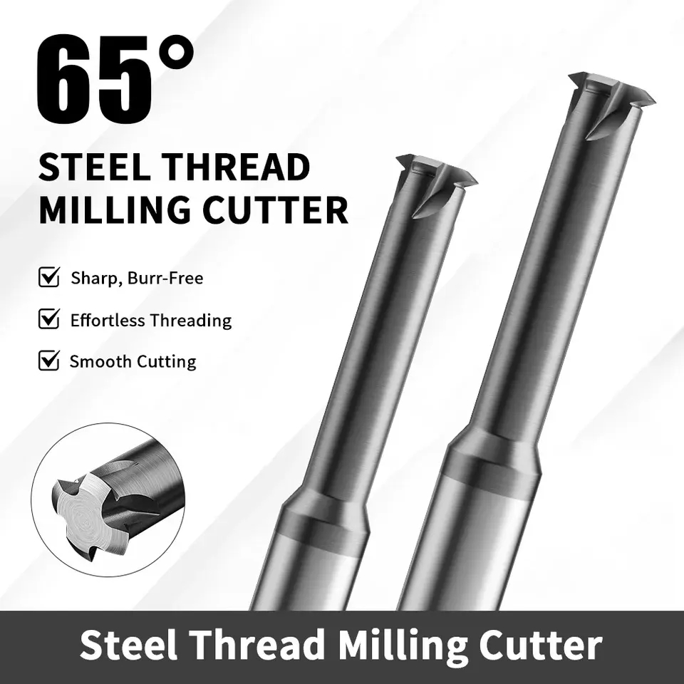 Customizable Solid Carbide Thread Milling Cutter CNC Tungsten Steel Single Tooth End Mill for Metric/UN Threads