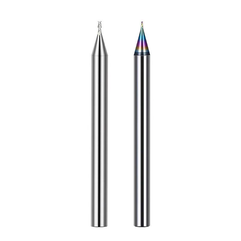 High Precision R0.15 Micro 50mm Ball Nose End Mill Altin Coated 2 Flutes Dlc Coated End Mill For Aluminium