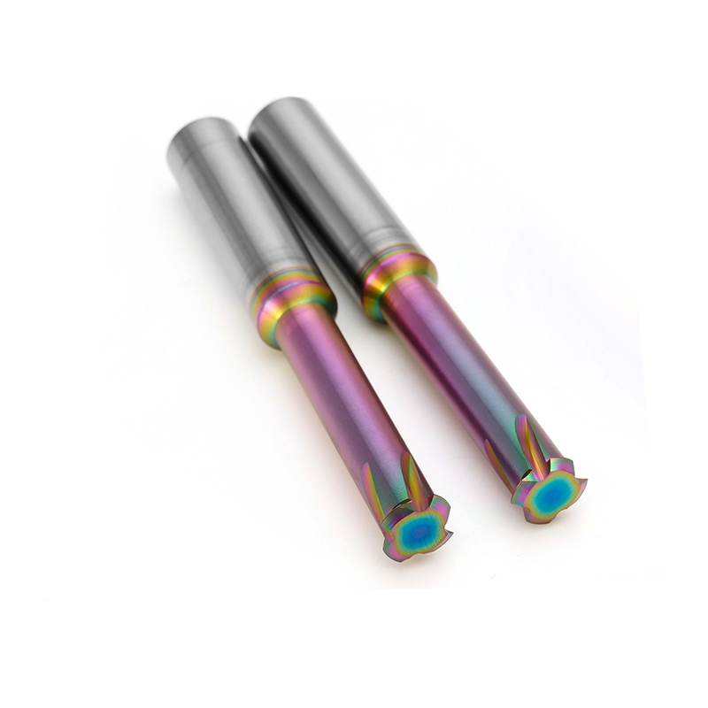 AZZKOR HRC66 4 Flutes DLC Single Teeth Thread End Mill CNC Machining Tungsten Carbide Milling