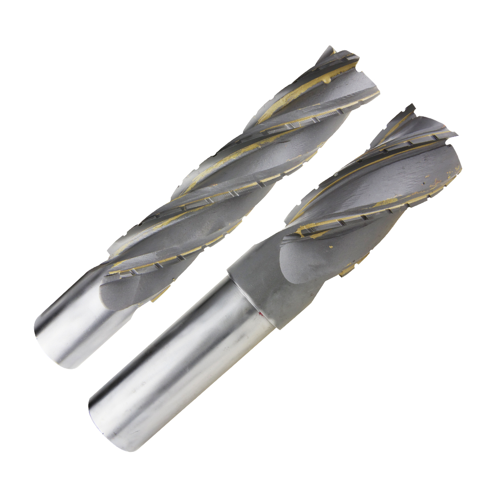 Super Hard Straight Shank Wave Edge Milling Cutter 6-20mm Four-edged Inlaid Alloy Corn Rough Leather End Mill
