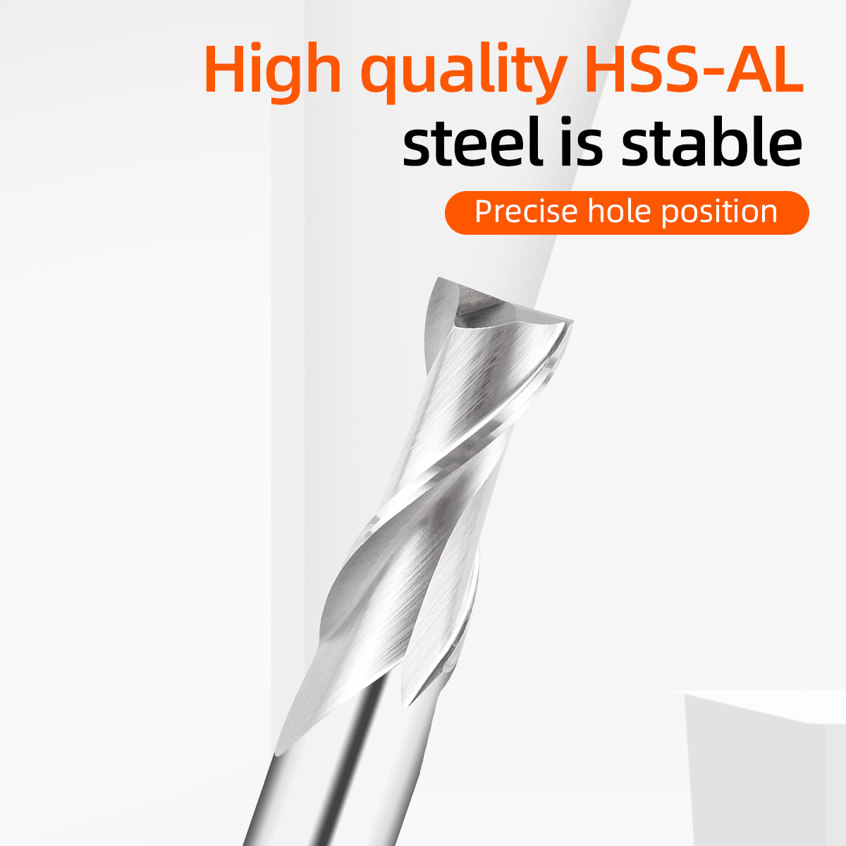 4 Flute CNC Router Milling HSS End Mill Carbide Straight Shank Keyway White Steel Milling Cutter