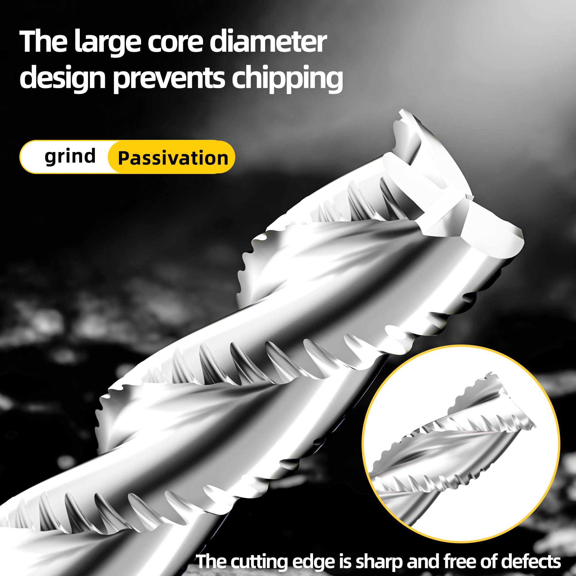 Southwest HSS-E Roughing End Mill Wavy Flute 4 Teeth Straight Shank Sizes 5, 6, 8, 10, 12, 14, 16, 18, 20, 25