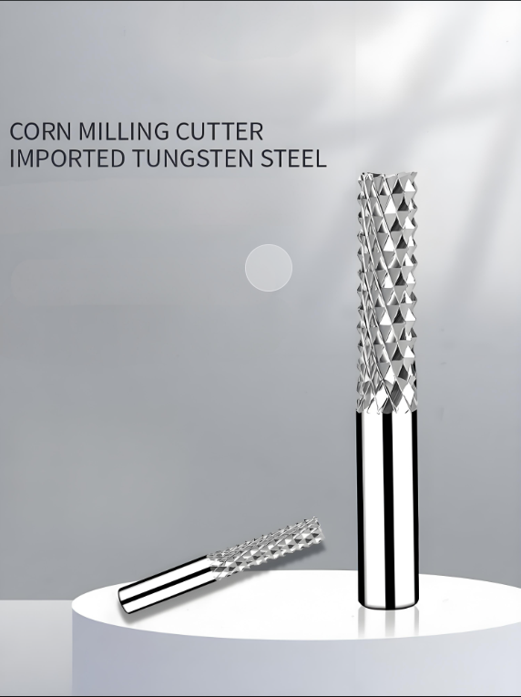 YMD Premium High Feed Rate Anti-Vibration Carbide Cutters Corn Tooth End Mills For CNC Woodworking/MDF Panel Processing Tools