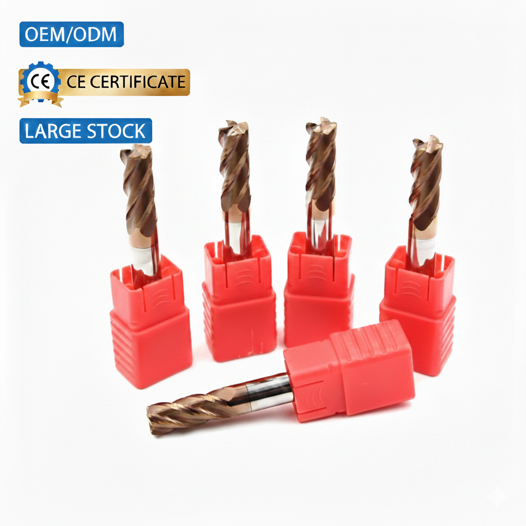 55HRC End Mill Flat Tungsten Carbide 4 Flute End Mill for Mould Die Steel Milling Cutting Carbide End Mills