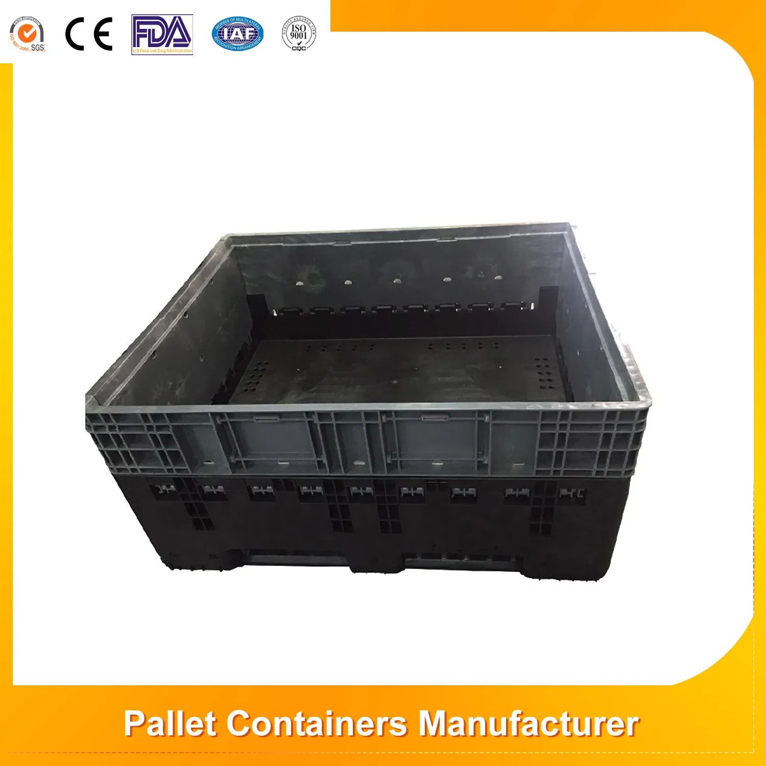 High quality Large Industry Plastic Storage Stackable Pallet Container for Warehouse
