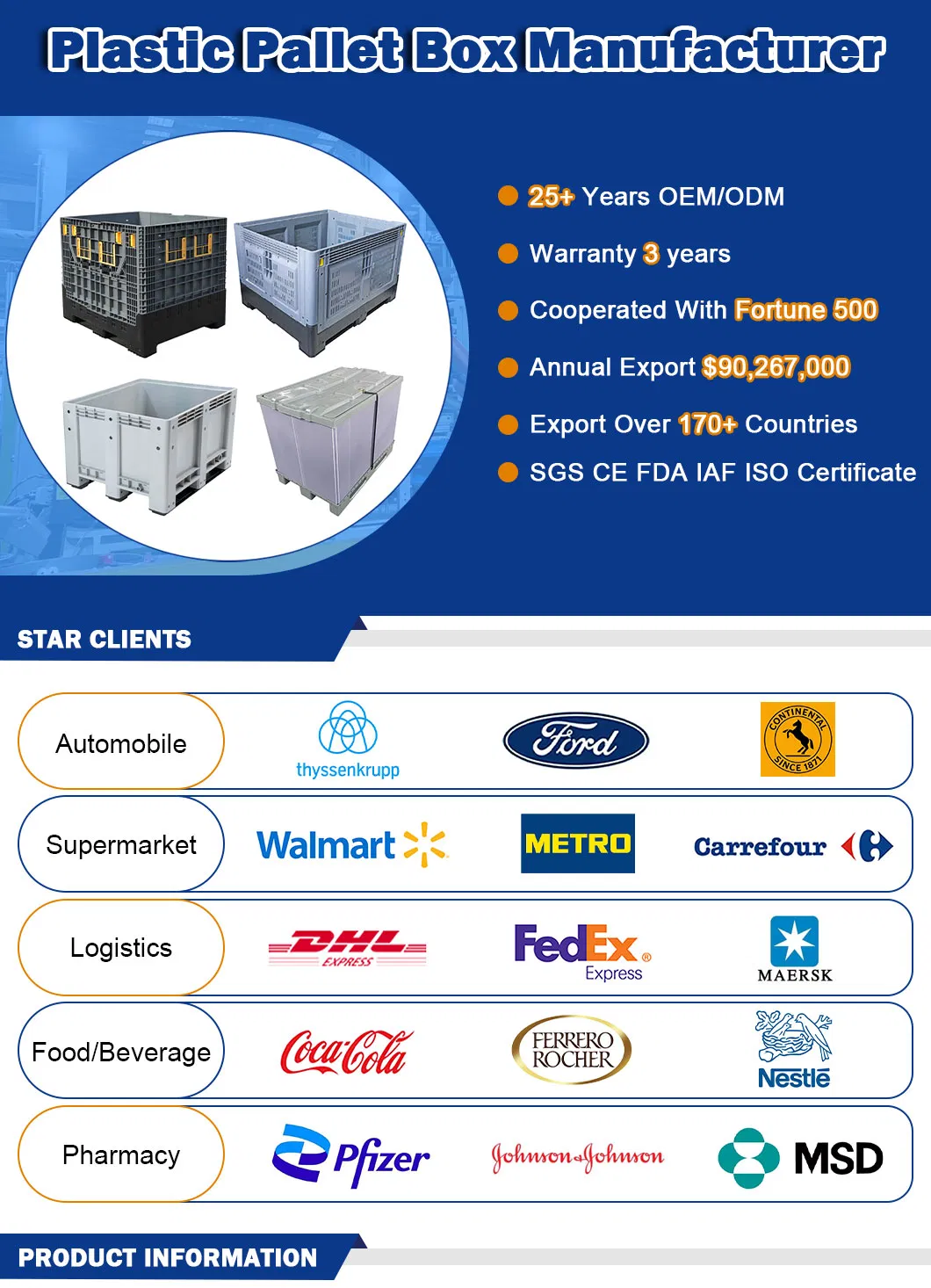 Heavy Duty Large Plastic Pallet Box