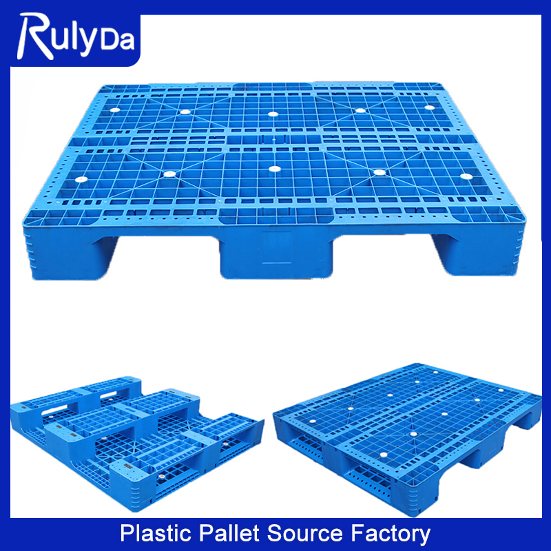 Industrial Recycled Durable Logistic Stacking Rack Transportation Cheap Rackable Double Faced Stackable Warehouse Storage HDPE Euro Heavy Duty Plastic Pallet