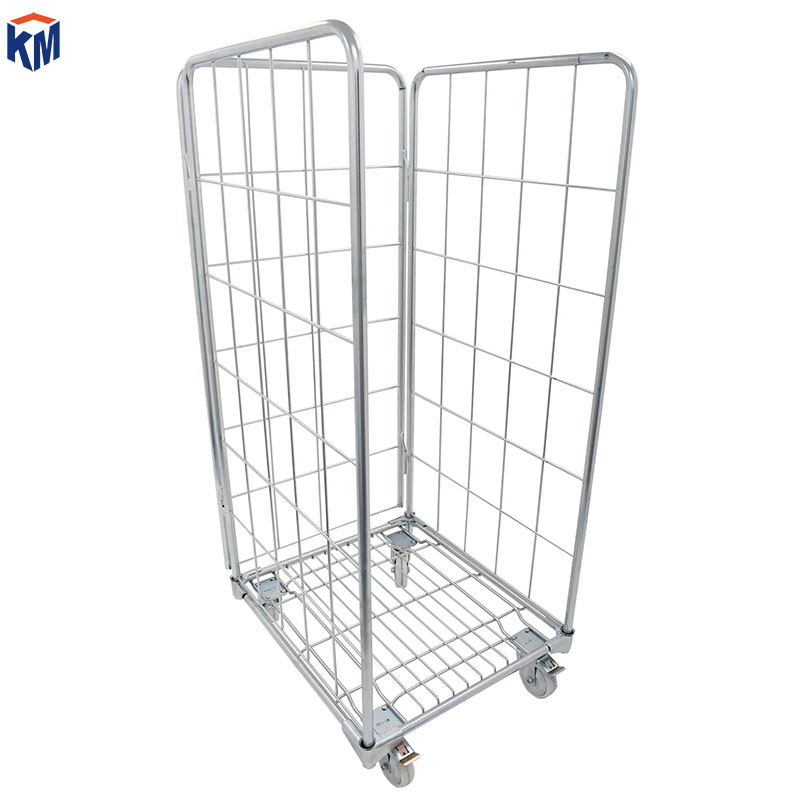 Folding Logistics Trolley Express Sorting Basket Logistics Trolley Warehouse Mobile Turnover Cage Car Warehouse Picking Hand Push