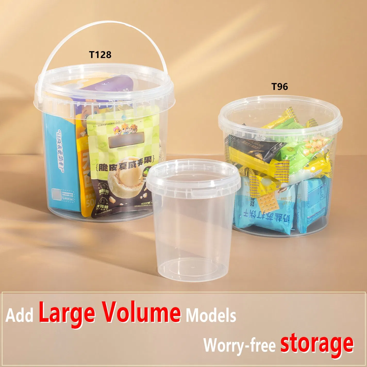 PP Large Size 2600ml Customization Logo Storage Airtight Disposable Takeout Container with Handle and Lid Bulk Sale