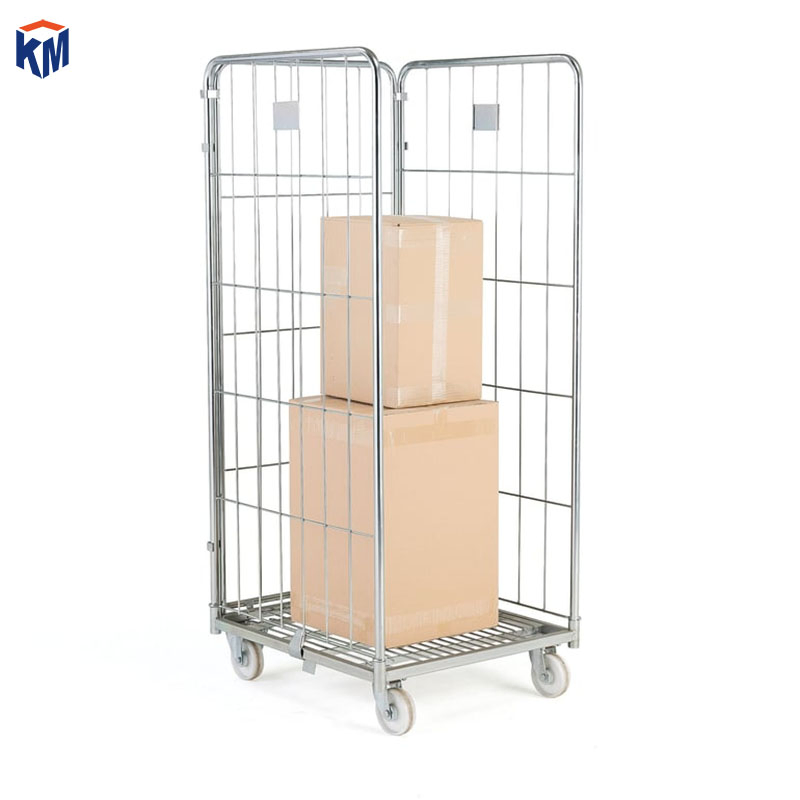 Folding Logistics Trolley Express Sorting Basket Logistics Trolley Warehouse Mobile Turnover Cage Car Warehouse Picking Hand Push