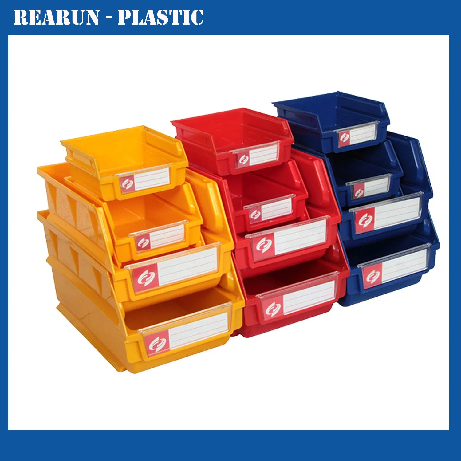 Heavy Duty Custom Small Large Wall Mounted Stackable Stack and Hang Warehouse System Plastic Storage Bin for Spares Parts/Screws/Hardware/Pharmacy/Garage Tool