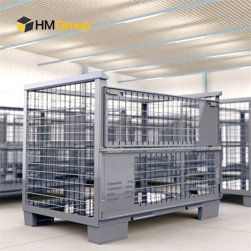 Welded Warehouse Folding Forklift Steel Wire Mesh Stillage Container Bin