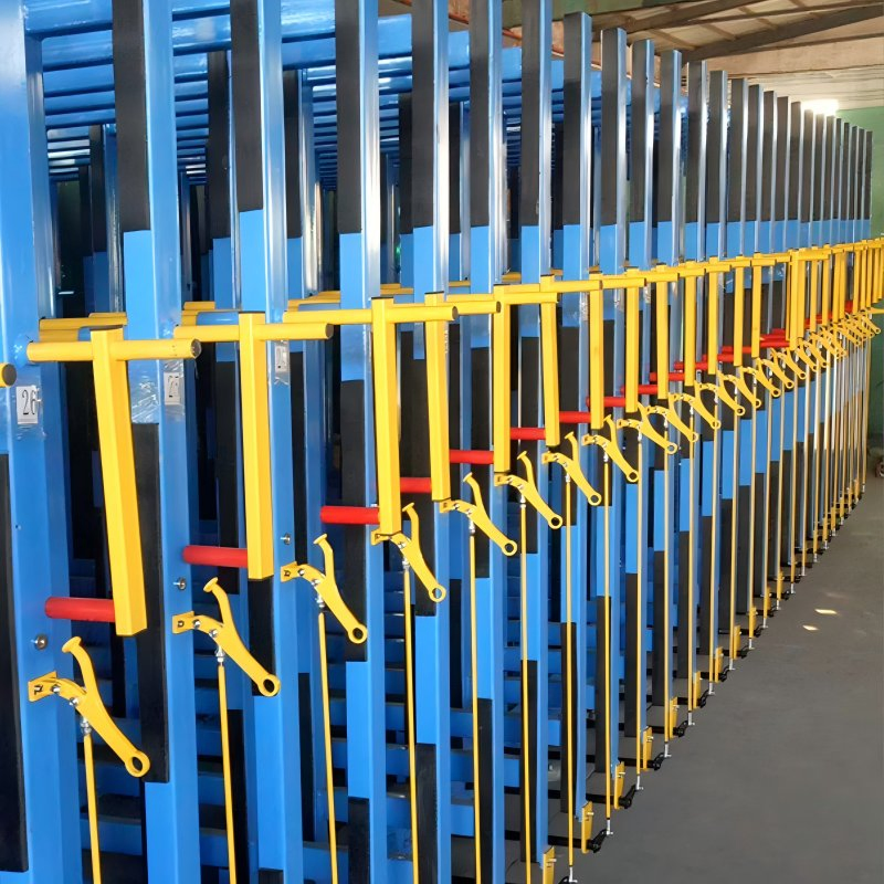 Space-Saving Mobile Glass Sheet Storage Rack for Efficient Organization