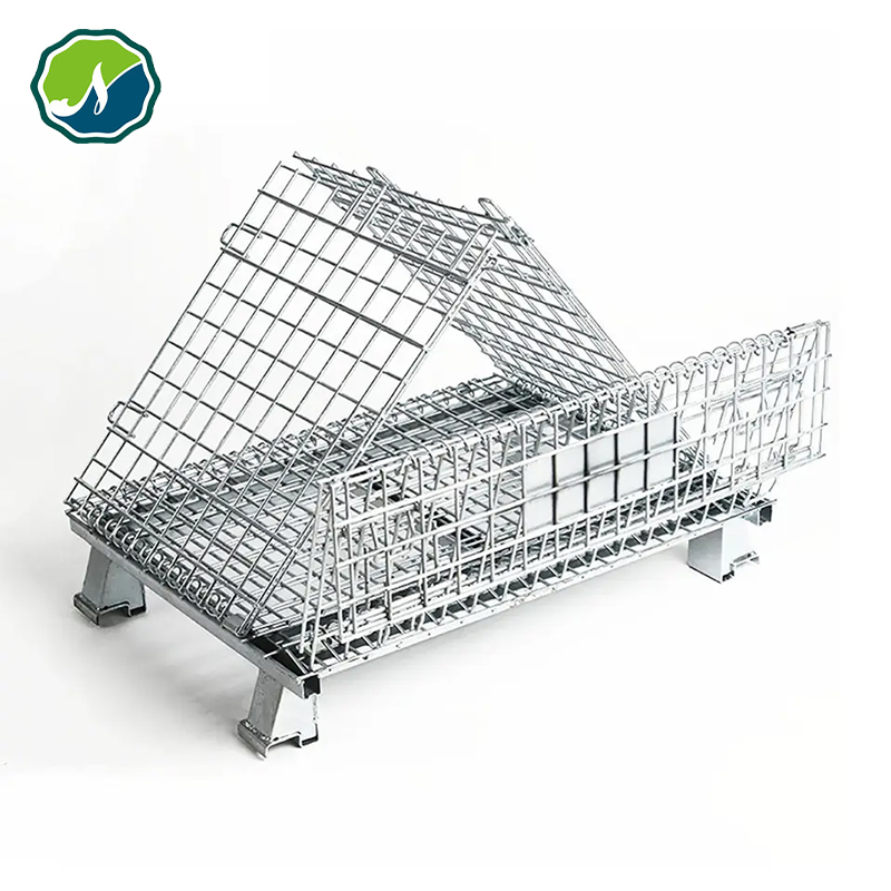 Foldable Collapsible Steel Metal Wire Mesh Storage Cage Pallet Containers, Wire Cages