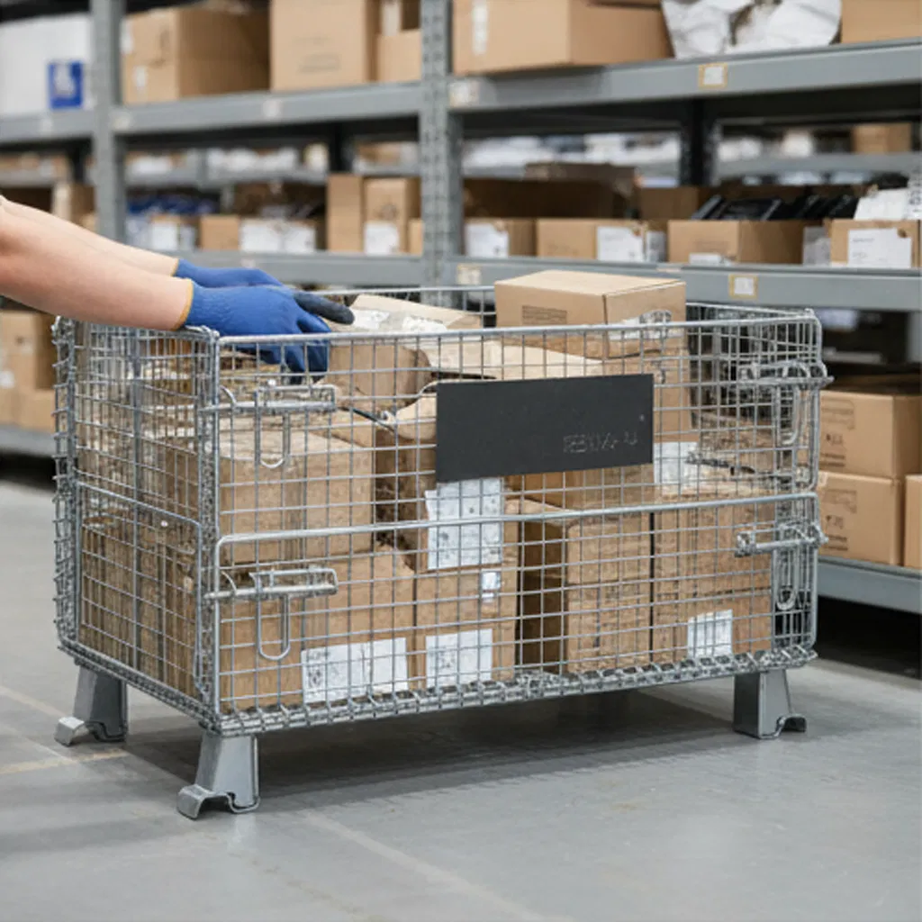 Robust Wire Mesh Pallet Container for Secure Storage Solutions