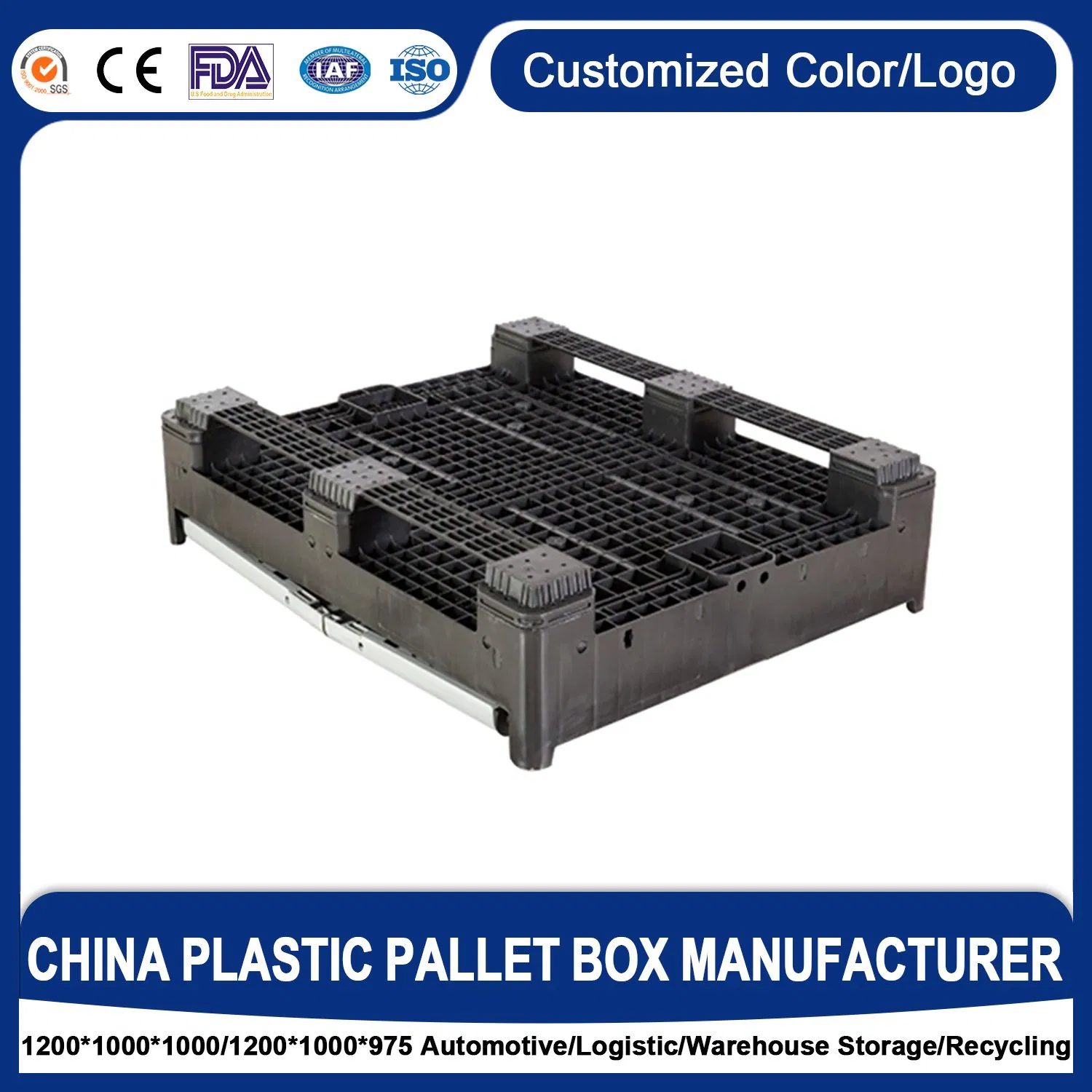 Australian Heavy Duty Customized Mesh Large Bulk Collapsible Vgriculture Box Stackable Ventilated Foldable Storage Plastic Pallet Bin for Fruits/Vegetables