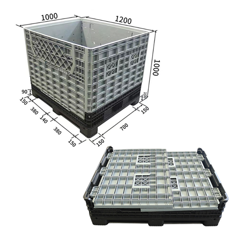 Liquid Sleeve Honeycomb Coaming Cooler Logistic Collapsible Bulk Nesting System Folding Agricultural Plastic Pallet Storage Bin Container for Industrial Use