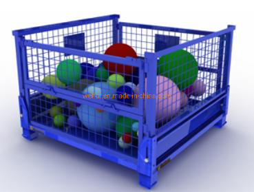 Steel Mesh Container Rolling Storage Collapsible Cage Container Foldable Racking