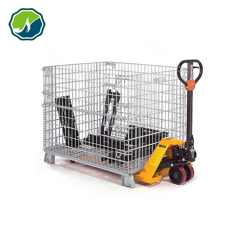 Foldable Metal Turnover Box and Stackable Wire Mesh Pallet Box Wire Mesh