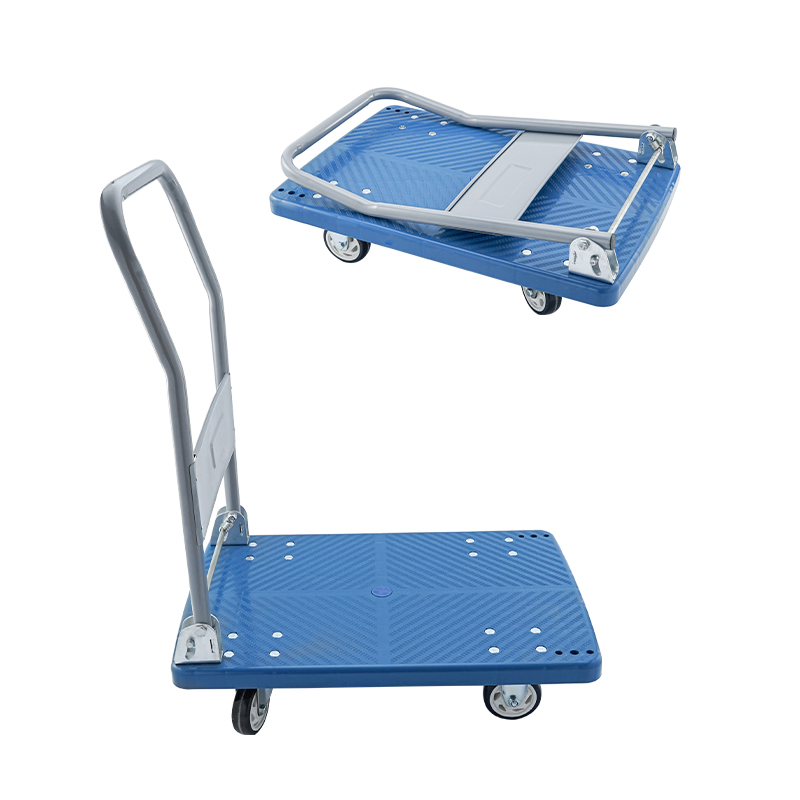 Daosheng Popular Multiple Repurchase Plastic Thickened Heavy Duty Logistics Flatbed Silent Folding Trolley