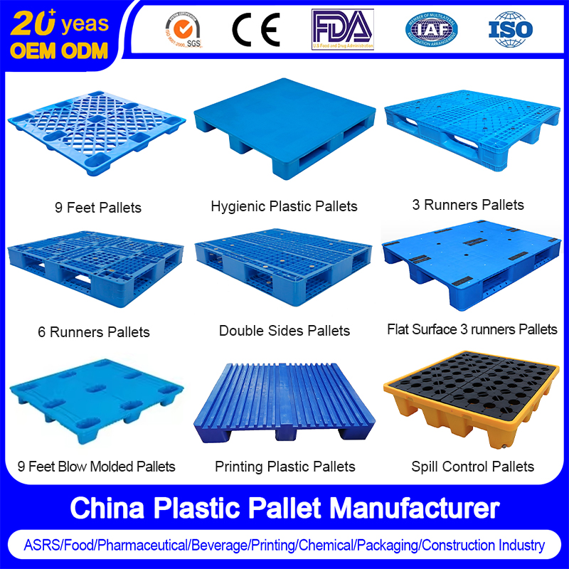 China Plastic Pallet Factory Industrial HDPE Logistic/Warehouse Storage Heavy Duty Euro Rackable Stackable IBC Spill Containment Hygienic One Way Export Pallet