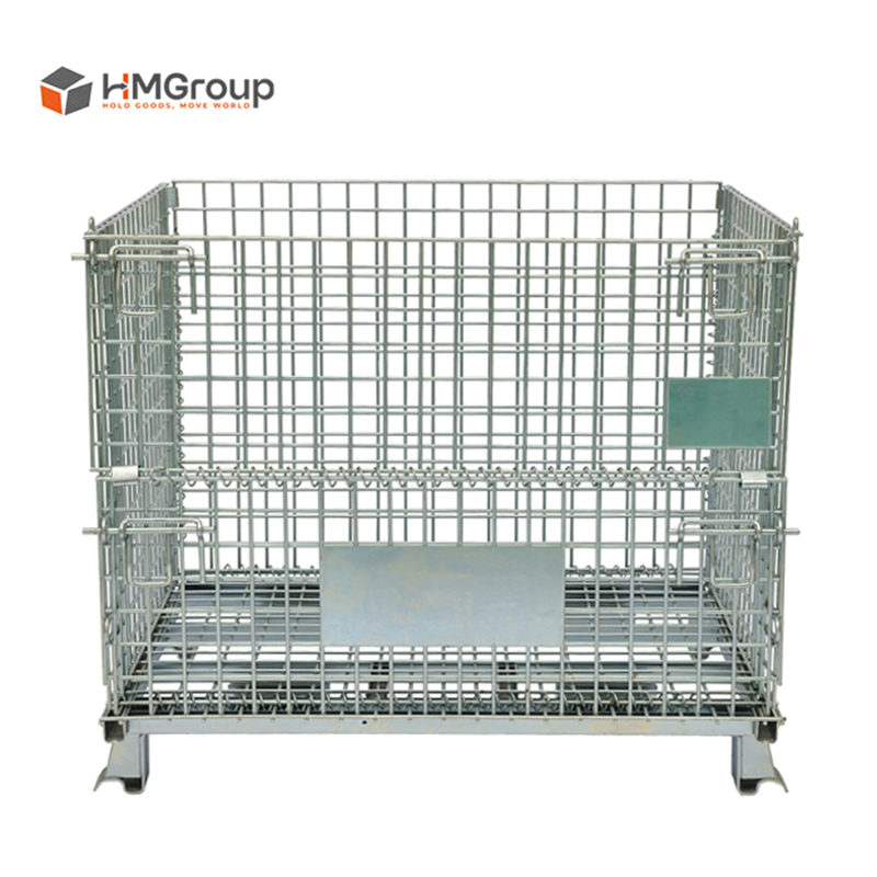 Heavy Duty Galvanized Warehouse Storage Stackable Pallet Wire Mesh Container