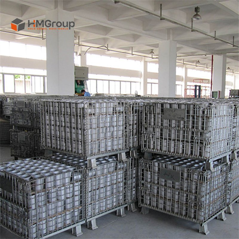 Heavy Duty Galvanized Warehouse Storage Stackable Pallet Wire Mesh Container
