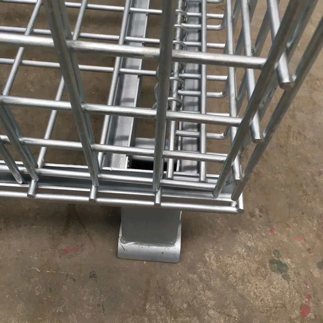 Heavy Duty Steel Collapsible Wire Mesh Pallet Container for Warehouse Storage
