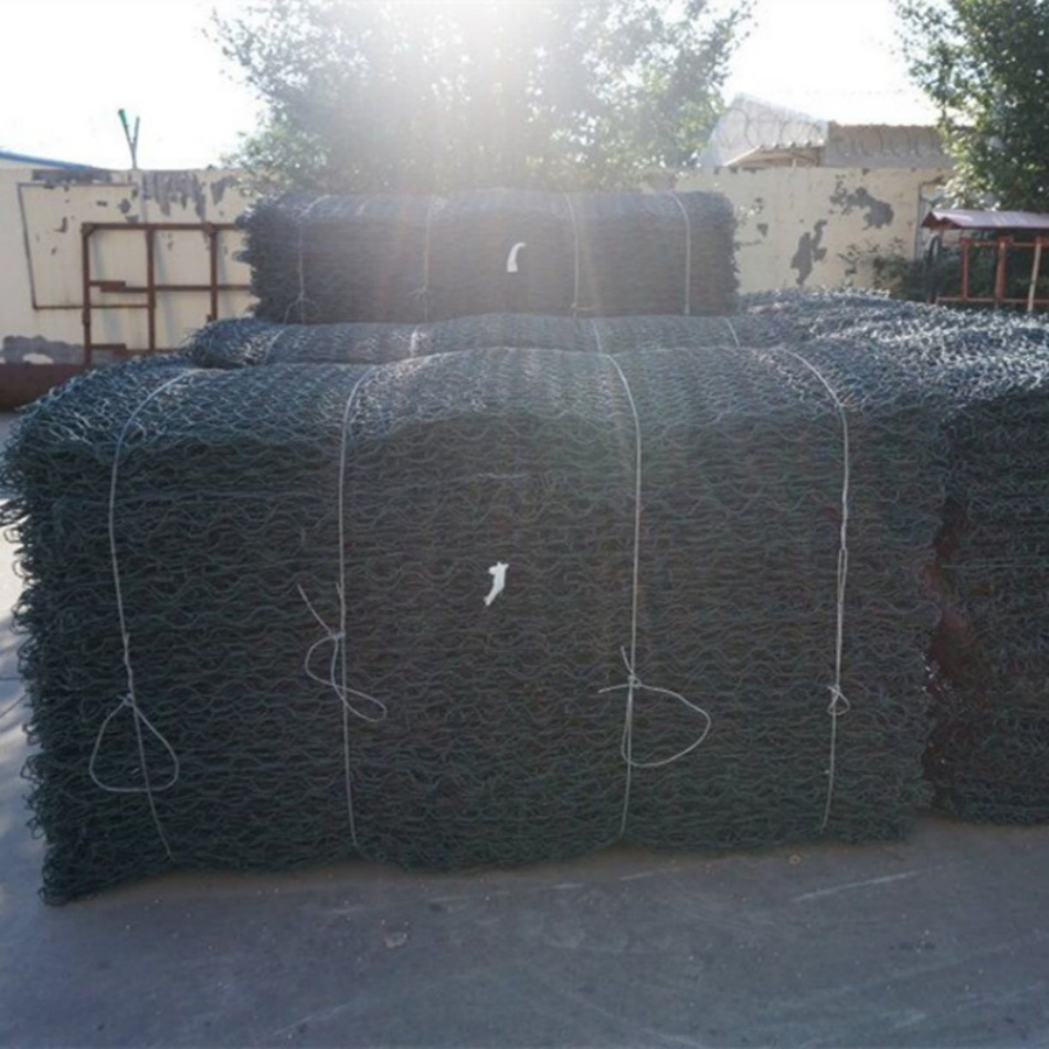 Galvanized Metal Iron Mesh Hexagonal Wire Netting Gabion Stone Cage Box with 80X10mm Hole