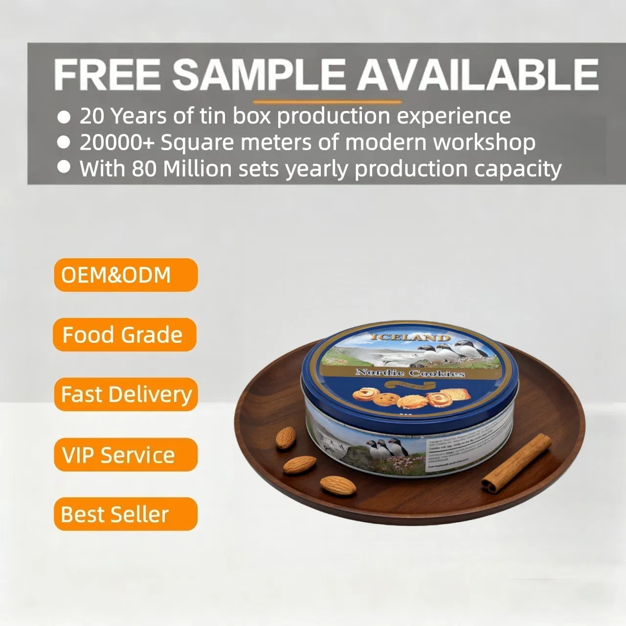 Round Custom-Made Toy Cookie Tiramisu Cake Scented Packaging Iron Tin Can Box