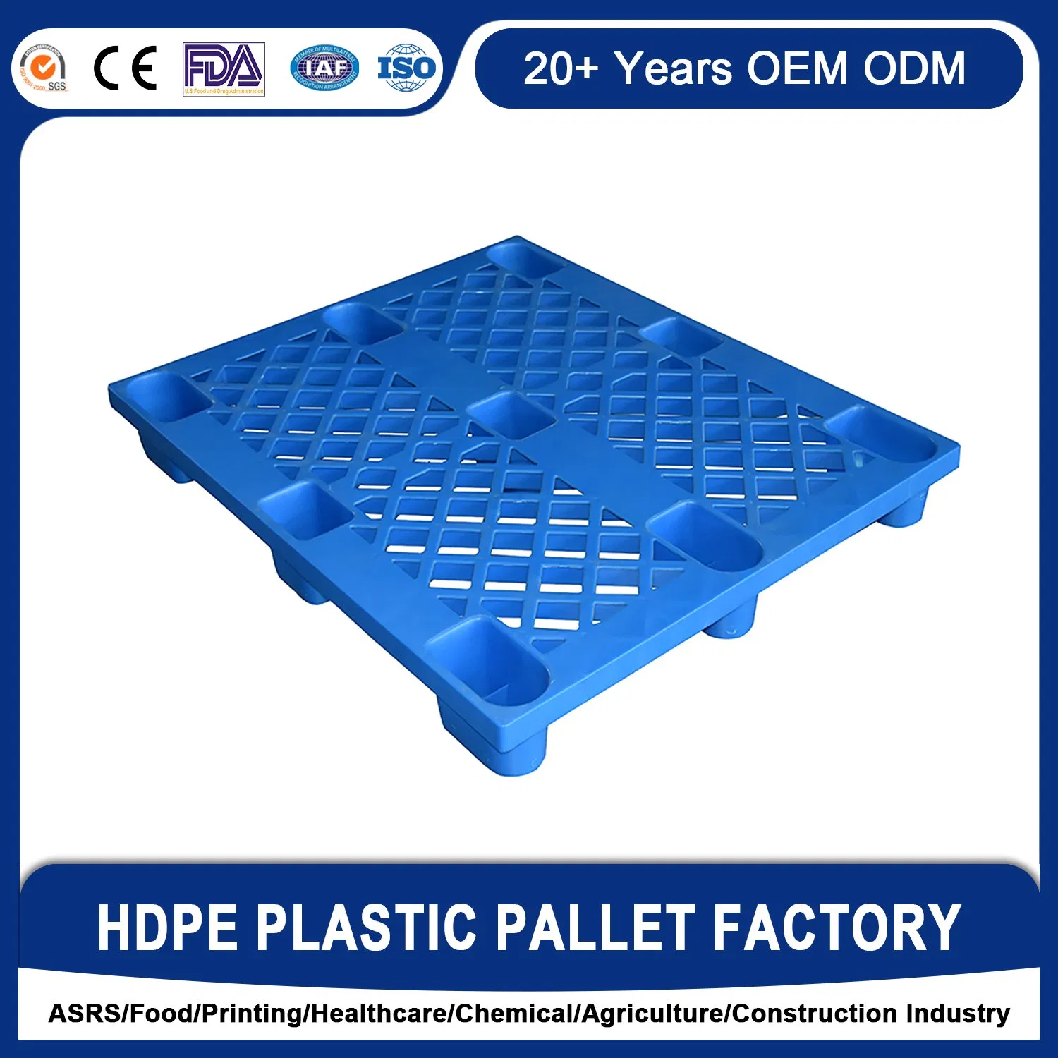 Euro Plastic HDPE Heavy Duty China Factory Good Quality Heavy Duty Layer Pad Sheet Forklift 9 Legs/ Runner Plastic Pallet