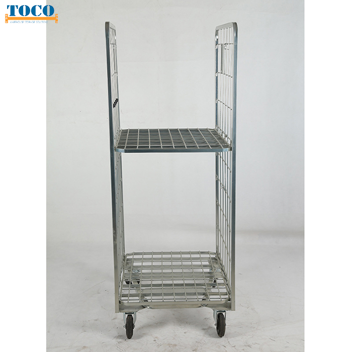 Galvanized Hand Trolley Logistic Trolley with Strap for 3pl
