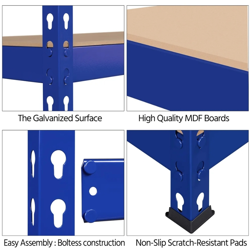 Industrial Metal Shelving Units with Powder Coating for Heavy-Duty Garage Tool Storage