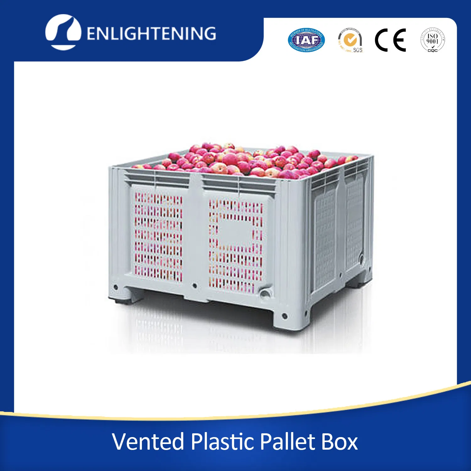 Heavy Duty Storage Solid Surface Stacking Plastic Pallet Box Storage Bins 1200*1000