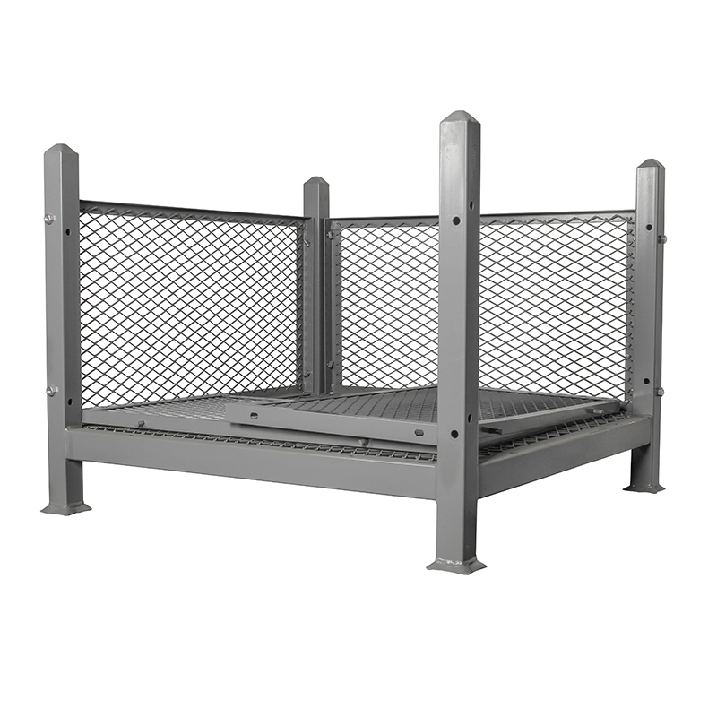Removable Workshop Turnover Steel Post Storage Cage Metal Pallet Stackable Foldable Stillage