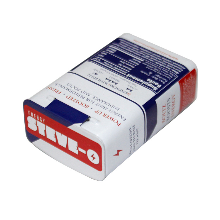 Custom Logo Tinplate Cigarette Box Flip Top Sugar Chewing Gum Iron Box Candy Packaging Iron Box