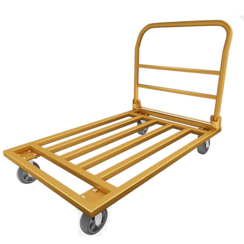 Logistics Flatbed Pushcart Square Tube Folding Mobile Portable Hand Truck Cart Trolley
