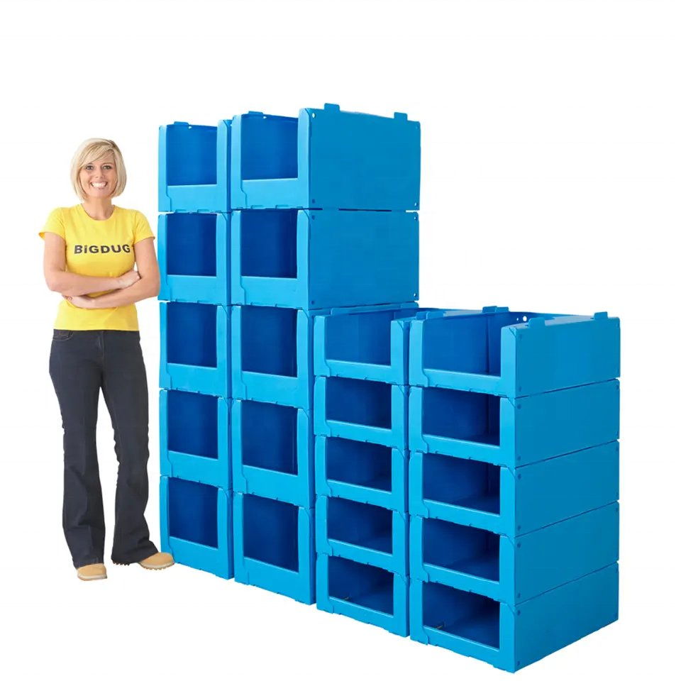 Custom Correx PP Corrugated Plastic Stackable Foldable Clothing Warehouse Pick Bins Shelf Storage Picking Bins Box Shipping Container for Logistics Warehousing
