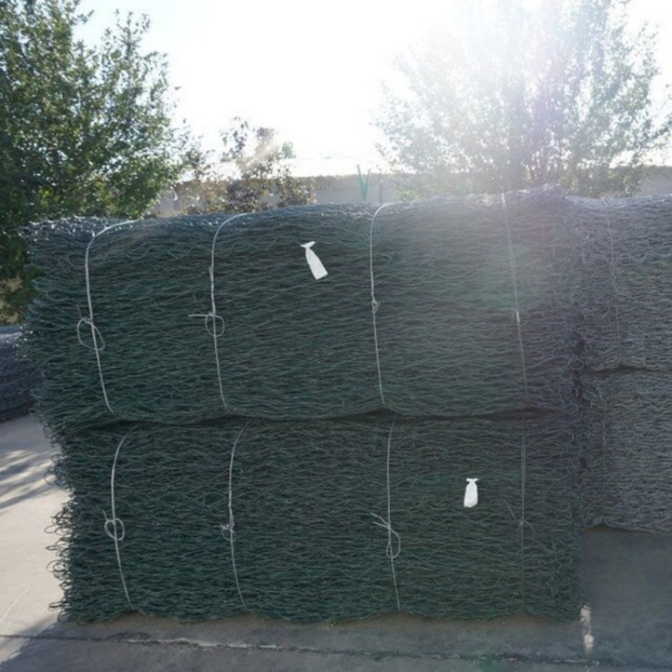 Galvanized Metal Iron Mesh Hexagonal Wire Netting Gabion Stone Cage Box with 80X10mm Hole