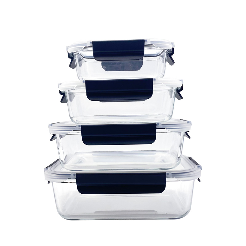 Multiple Sizes Removable Lock Glass Food Storage Container Box Set- Airtight, BPA-Free &amp; Stackable for Kitchen Organization, Storing Leftovers, Freezing Meals