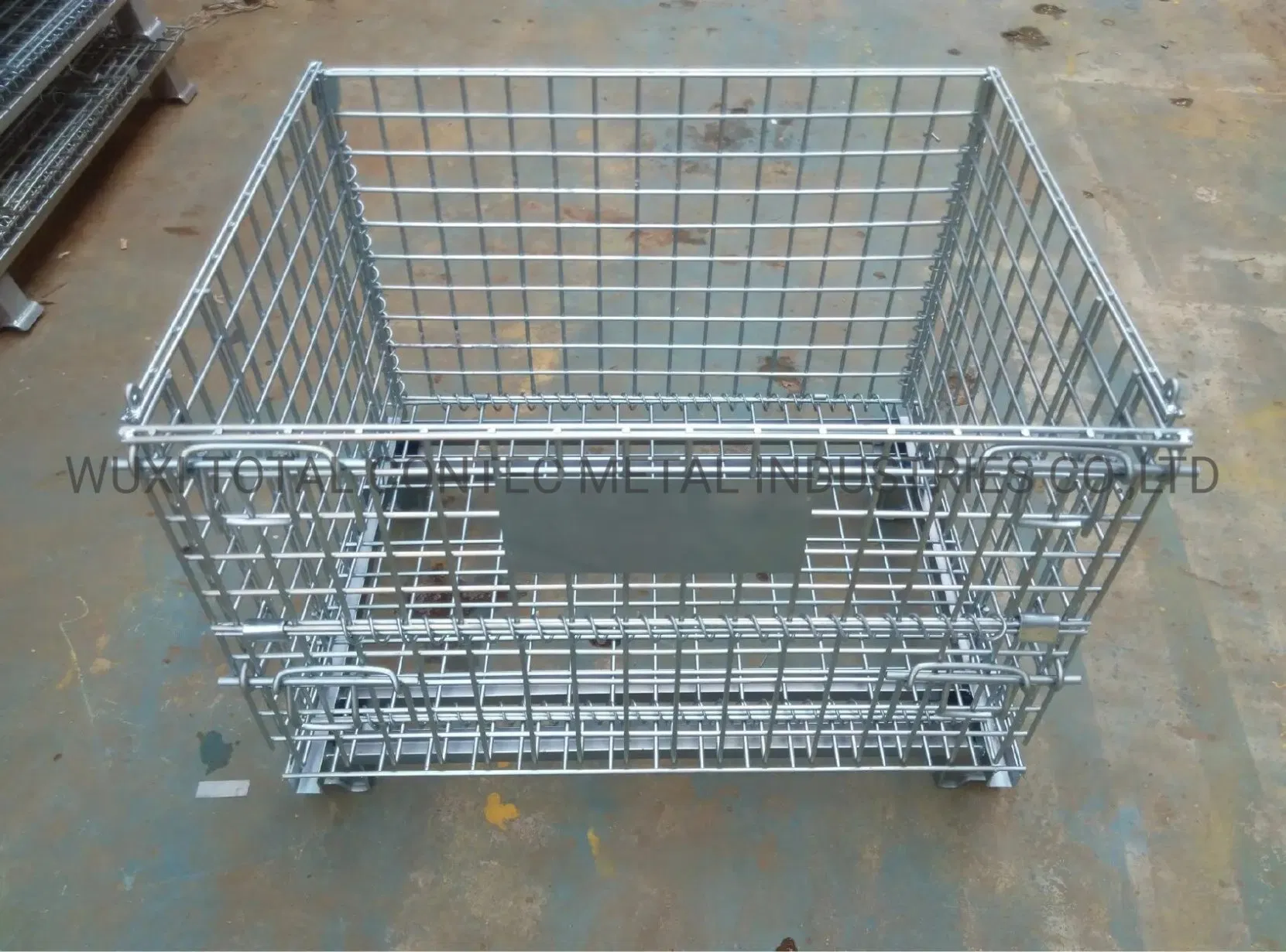 Heavy Duty Galvanized Stackable and Foldable Wire Mesh Cage Steel Stillage for Warehouse Storage Transportation
