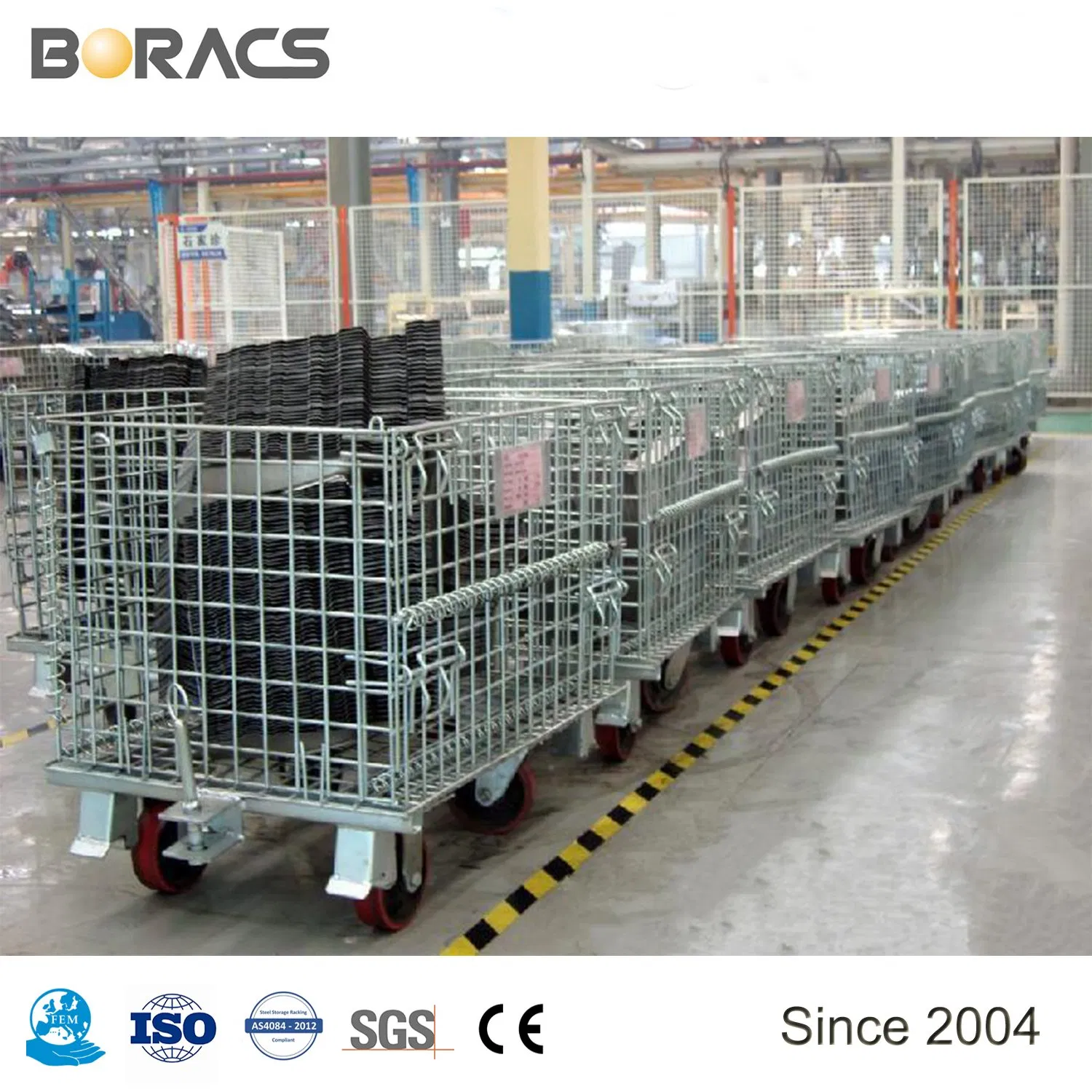 Wholesale Logistics Warehouse Nestable Folding Mesh Trolley