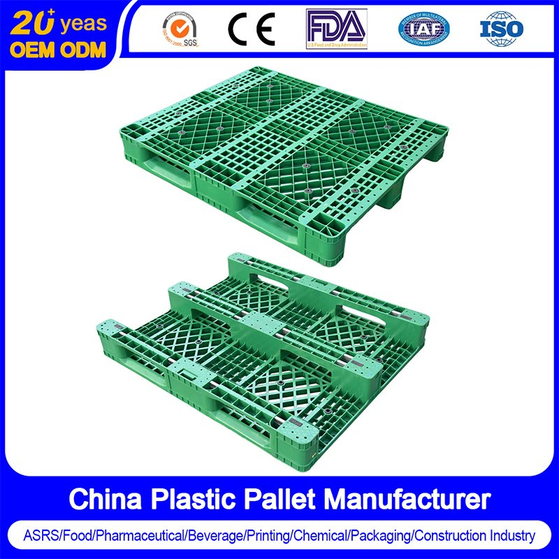 China Plastic Pallet Factory Industrial HDPE Logistic/Warehouse Storage Heavy Duty Euro Rackable Stackable IBC Spill Containment Hygienic One Way Export Pallet
