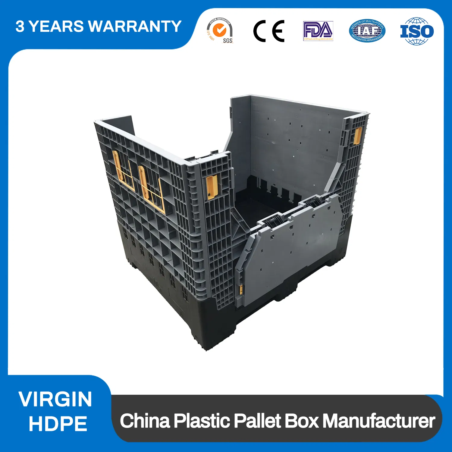 Heavy Duty Collapsible Design High Payload Plastic Pallet Bin for Agricultural Technology Storage 1680X1140X760mm