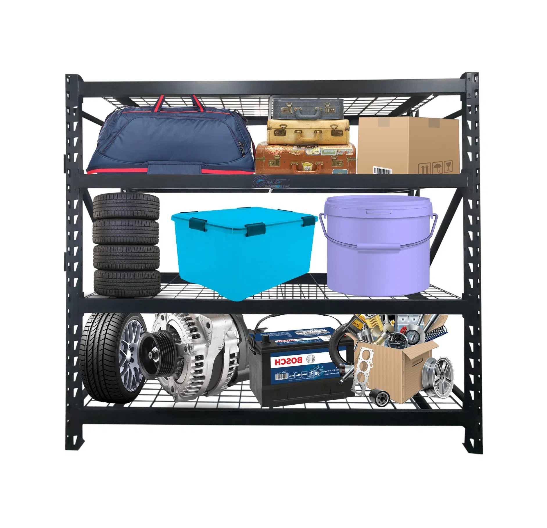 Heavy Duty Storage Garage Adjustable Metal Shelf Units for Industrial Utility