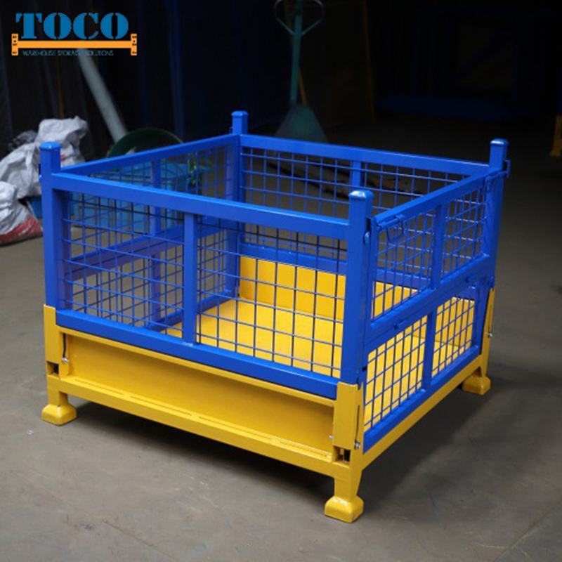 Factory Supply CE Certified Foldable Stackable Customized Steel Metal Box Pallet Container