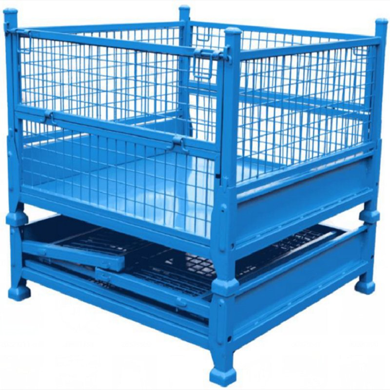 Heavy Duty Basket Steel Stillage Storage Rack Wire Mesh Cage Metal Pallet