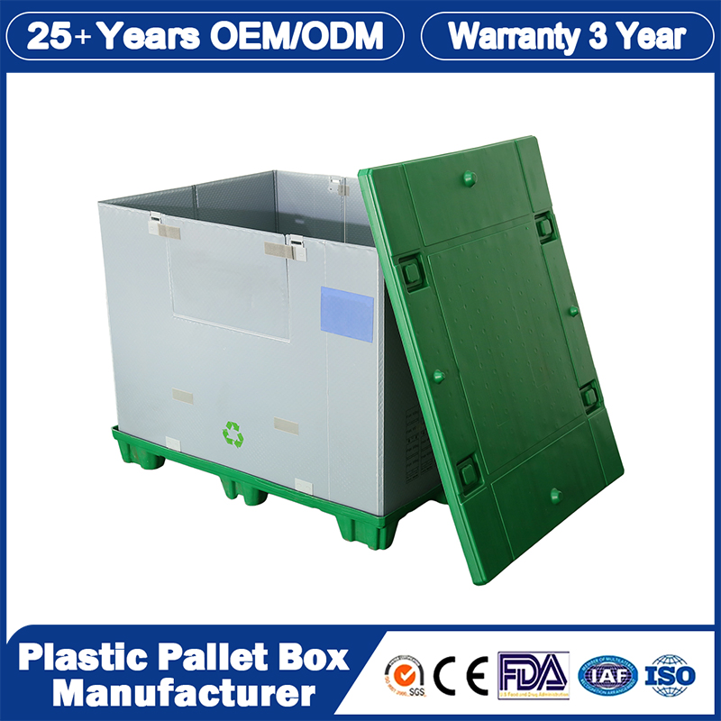 a Locking System Corrugated Bulk Collapsible Container Polybox Wholesale Customized Industrial Plastic Folding Pallet Bulk Container for Cargo Storage