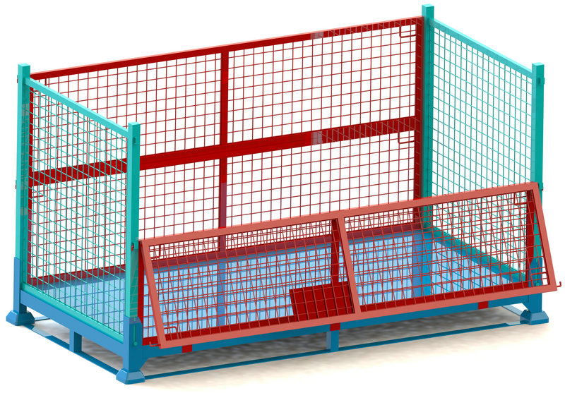 Steel Mesh Pallet Cage for Warehouse Storage L2100*D1050*H1200mm