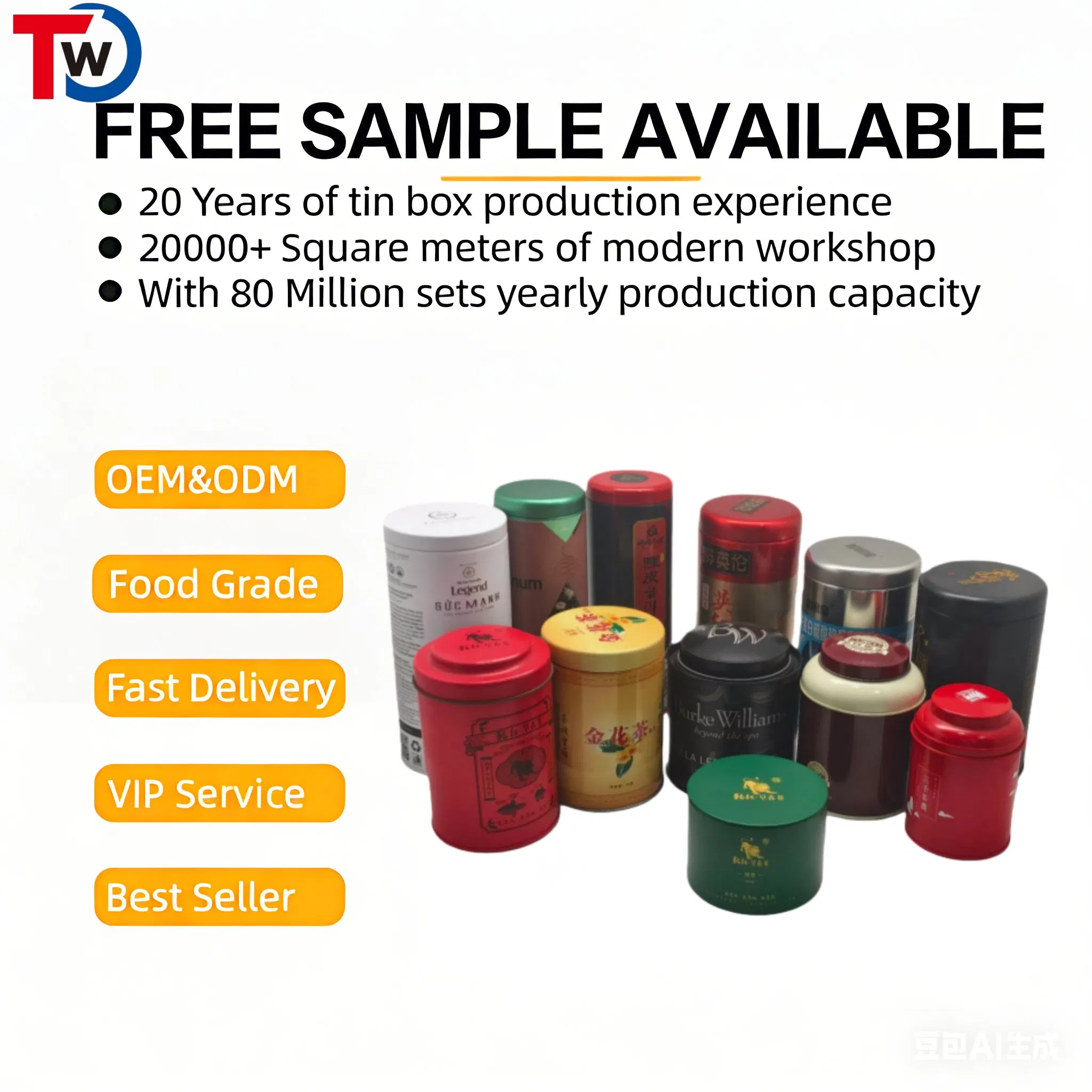 High-Sealing Food-Grade Small Canister Packaging Iron Tin Box